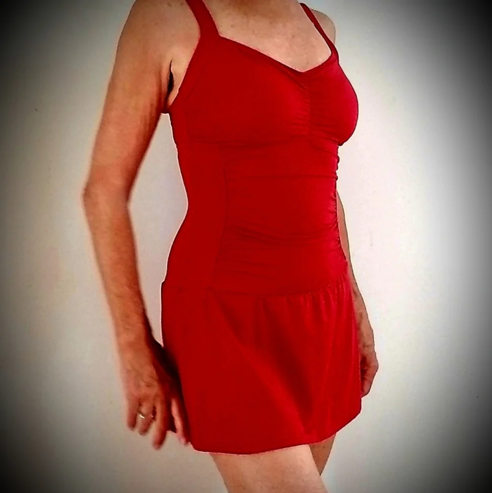 Jantzen Red Skirted One Piece Swimsuit
